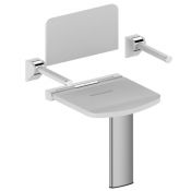 AKW Onyx Compact Shower Seat w/ Back & Arms - White